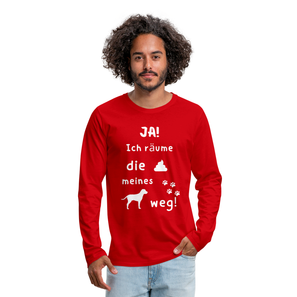 Männer Premium Langarmshirt - Hund Spruch - Rot