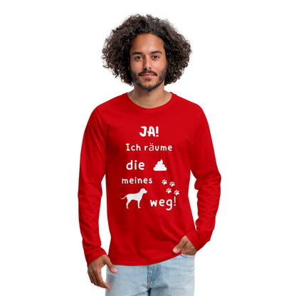 Männer Premium Langarmshirt - Hund Spruch - Rot