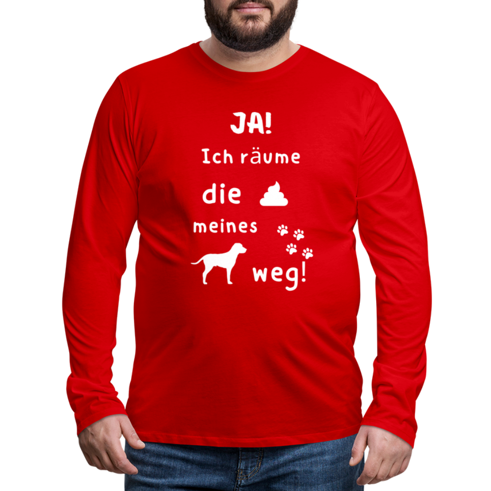 Männer Premium Langarmshirt - Hund Spruch - Rot