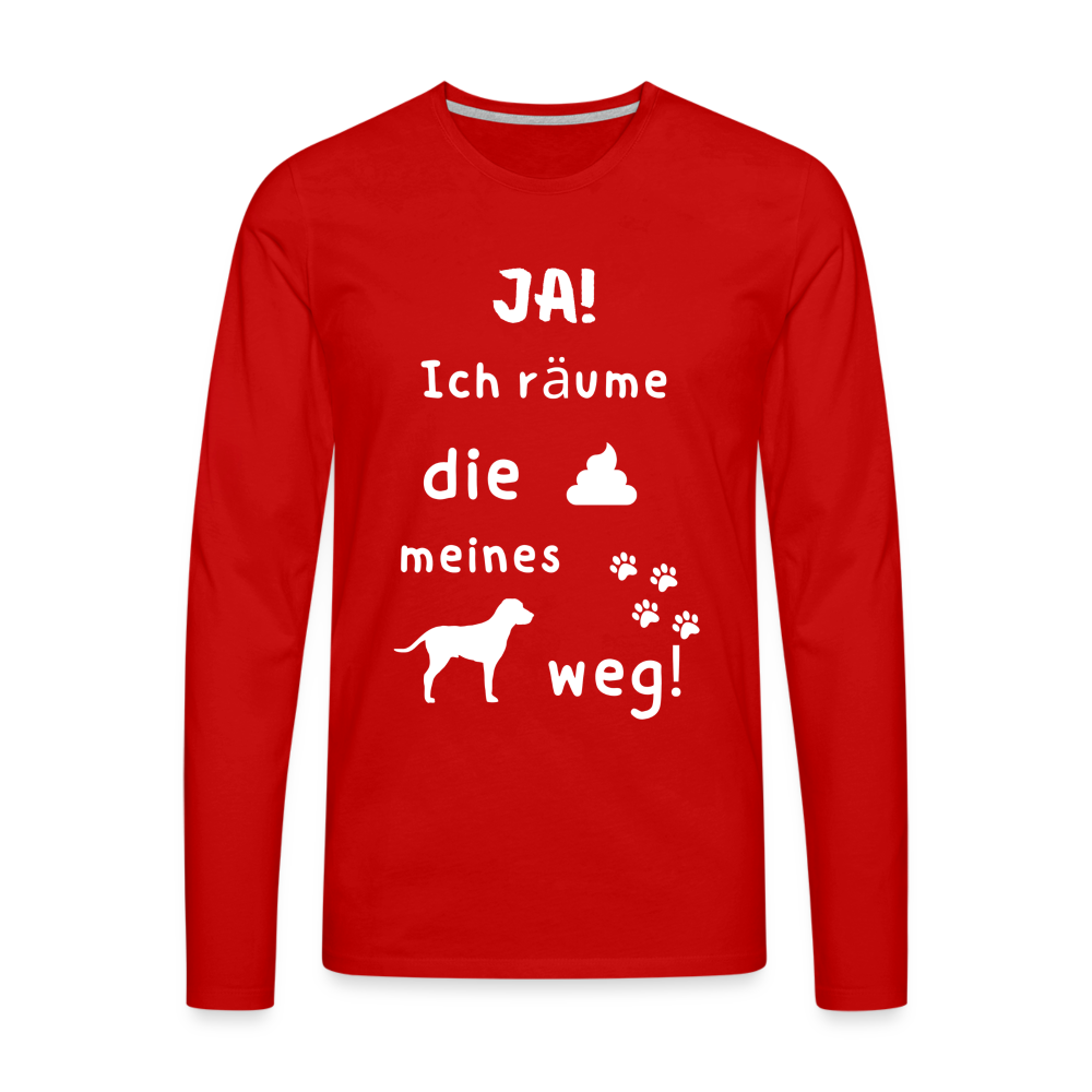 Männer Premium Langarmshirt - Hund Spruch - Rot