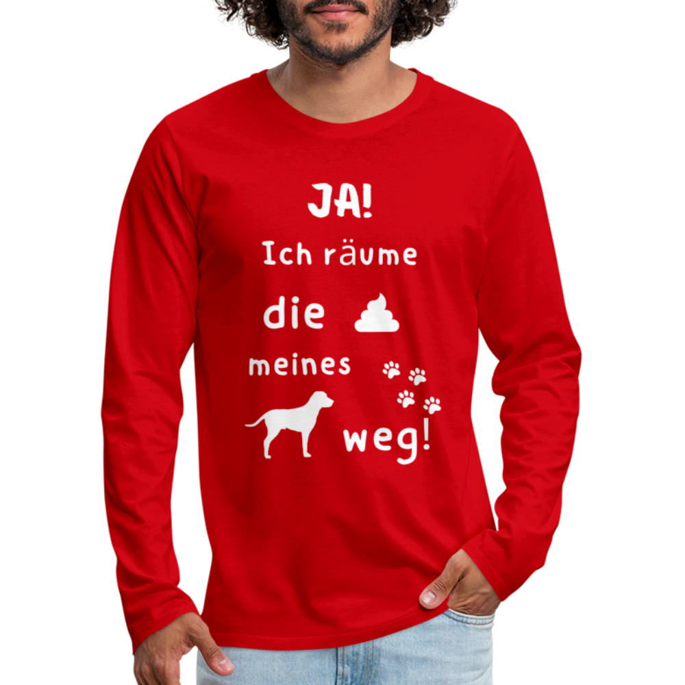 Männer Premium Langarmshirt - Hund Spruch - Rot