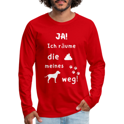 Männer Premium Langarmshirt - Hund Spruch - Rot