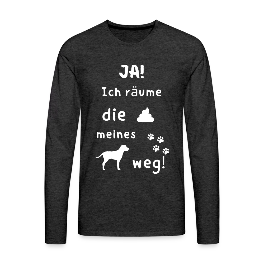 Männer Premium Langarmshirt - Hund Spruch - Anthrazit