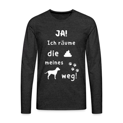 Männer Premium Langarmshirt - Hund Spruch - Anthrazit