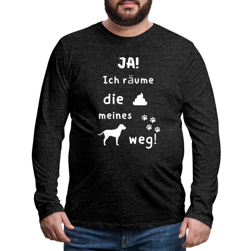 Männer Premium Langarmshirt - Hund Spruch - Anthrazit