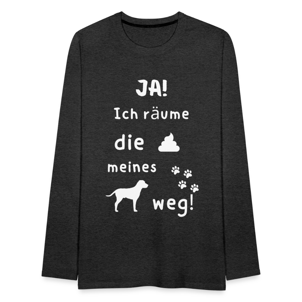 Männer Premium Langarmshirt - Hund Spruch - Anthrazit