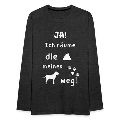 Männer Premium Langarmshirt - Hund Spruch - Anthrazit