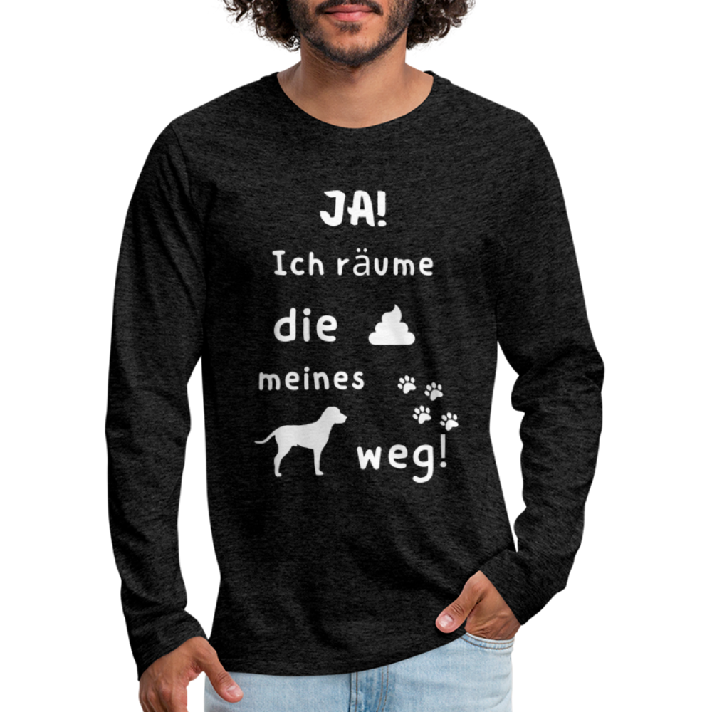 Männer Premium Langarmshirt - Hund Spruch - Anthrazit