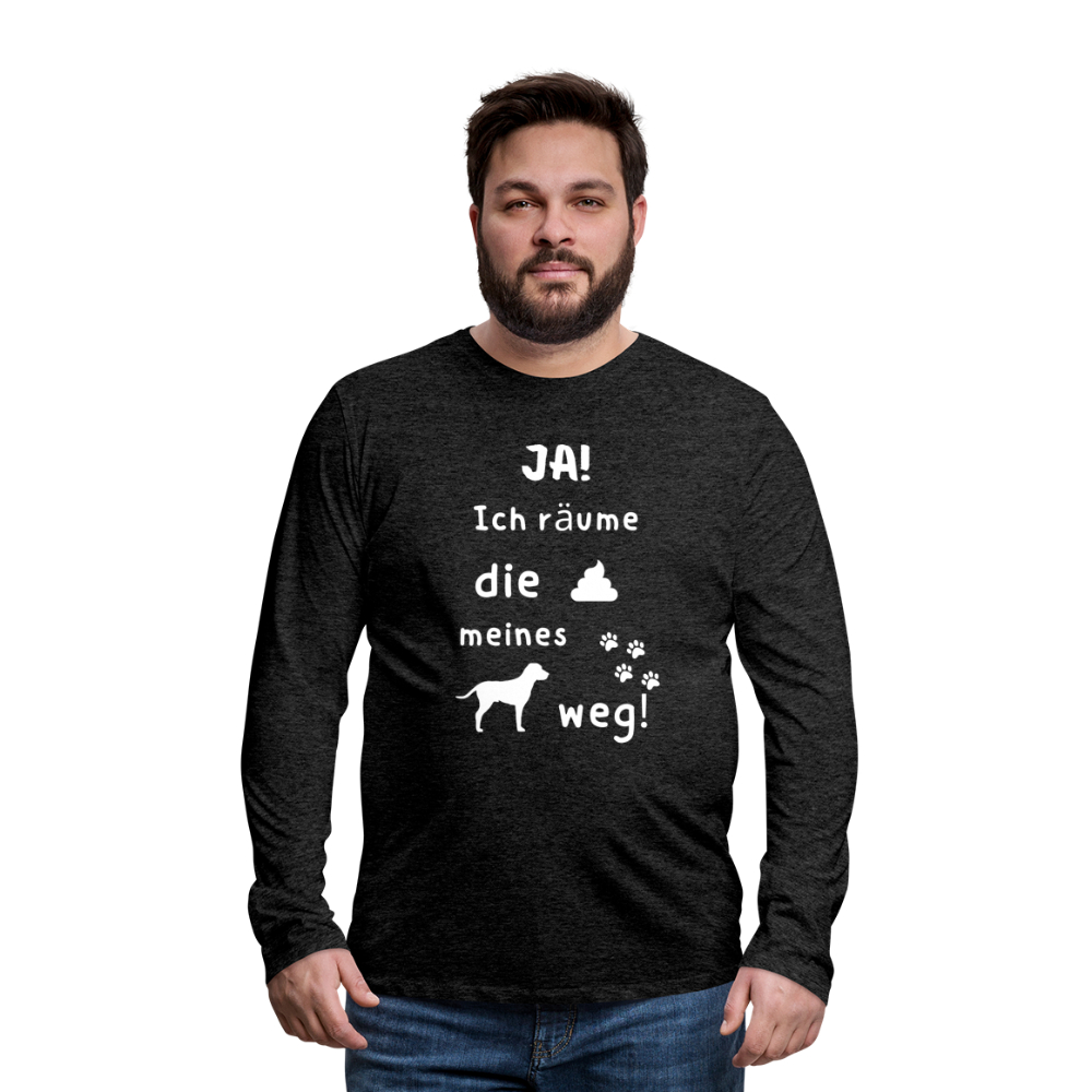 Männer Premium Langarmshirt - Hund Spruch - Anthrazit