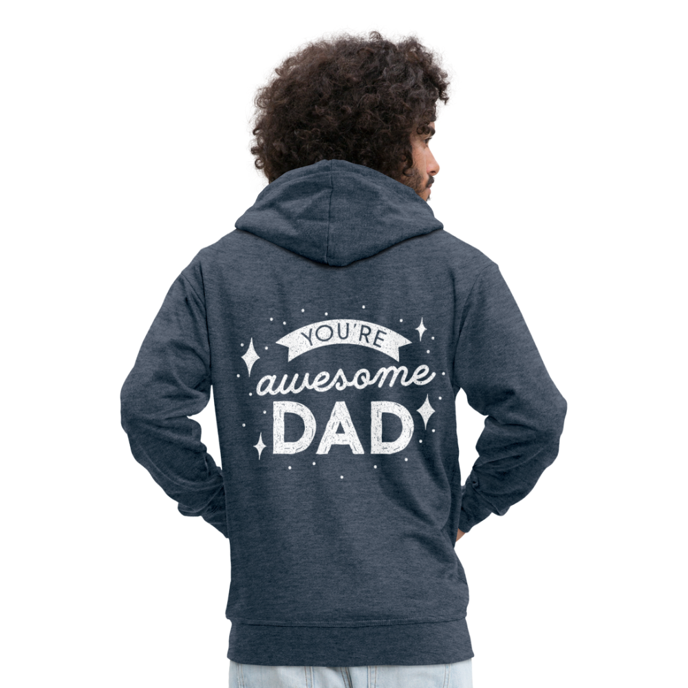 Männer Premium Kapuzenjacke - DAD - Jeansblau