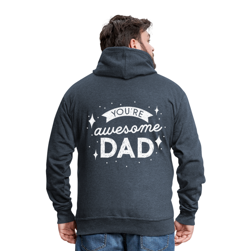 Männer Premium Kapuzenjacke - DAD - Jeansblau