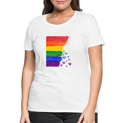 Frauen Premium T-Shirt - LGBT Streifen - weiß