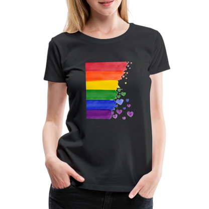 Frauen Premium T-Shirt - LGBT Streifen - Schwarz