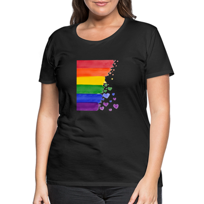 Frauen Premium T-Shirt - LGBT Streifen - Schwarz