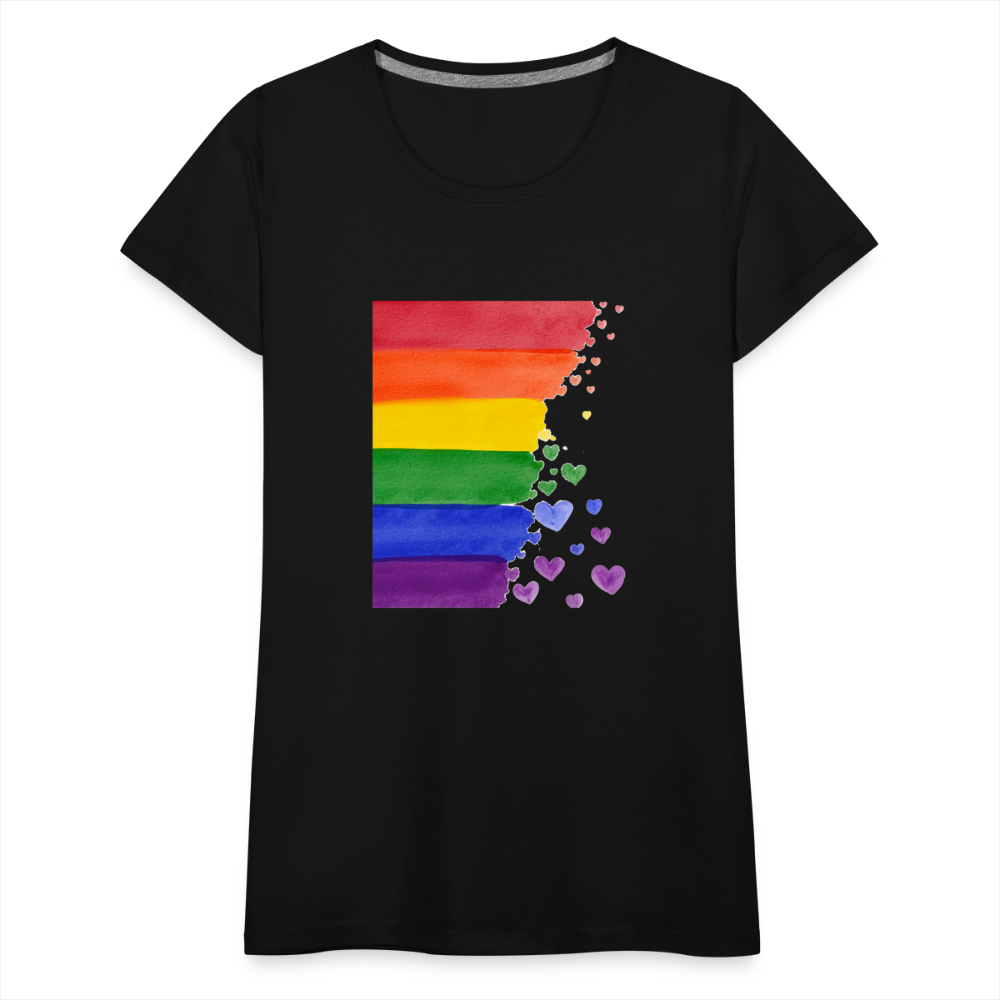 Frauen Premium T-Shirt - LGBT Streifen - Schwarz