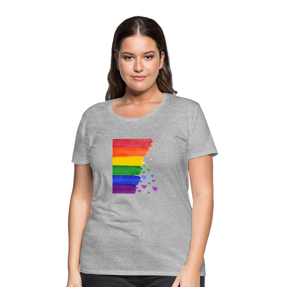 Frauen Premium T-Shirt - LGBT Streifen - Grau meliert