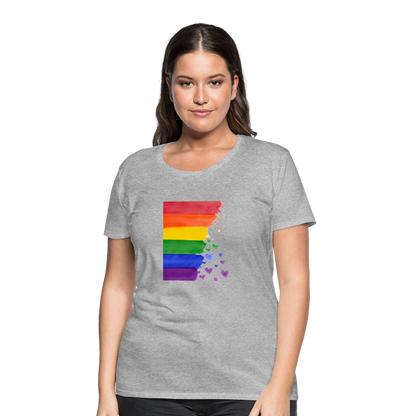 Frauen Premium T-Shirt - LGBT Streifen - Grau meliert