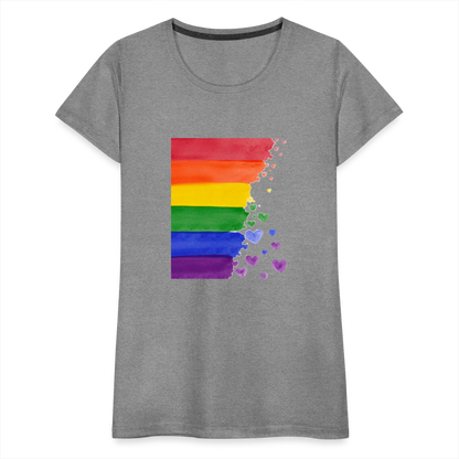 Frauen Premium T-Shirt - LGBT Streifen - Grau meliert