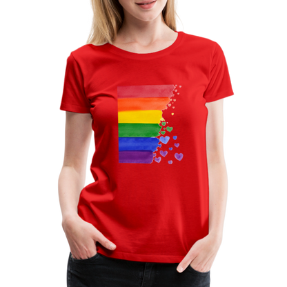 Frauen Premium T-Shirt - LGBT Streifen - Rot