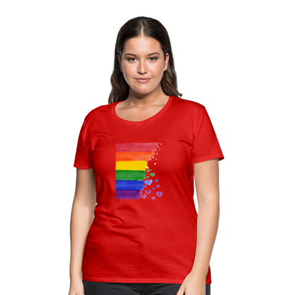 Frauen Premium T-Shirt - LGBT Streifen - Rot