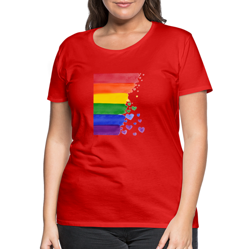 Frauen Premium T-Shirt - LGBT Streifen - Rot