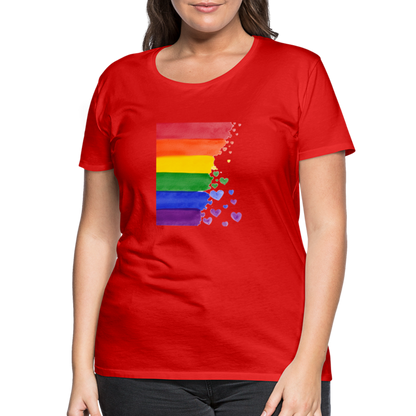 Frauen Premium T-Shirt - LGBT Streifen - Rot