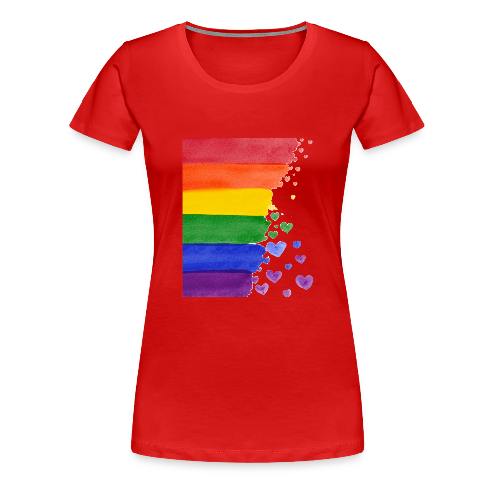 Frauen Premium T-Shirt - LGBT Streifen - Rot