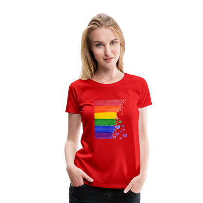 Frauen Premium T-Shirt - LGBT Streifen - Rot