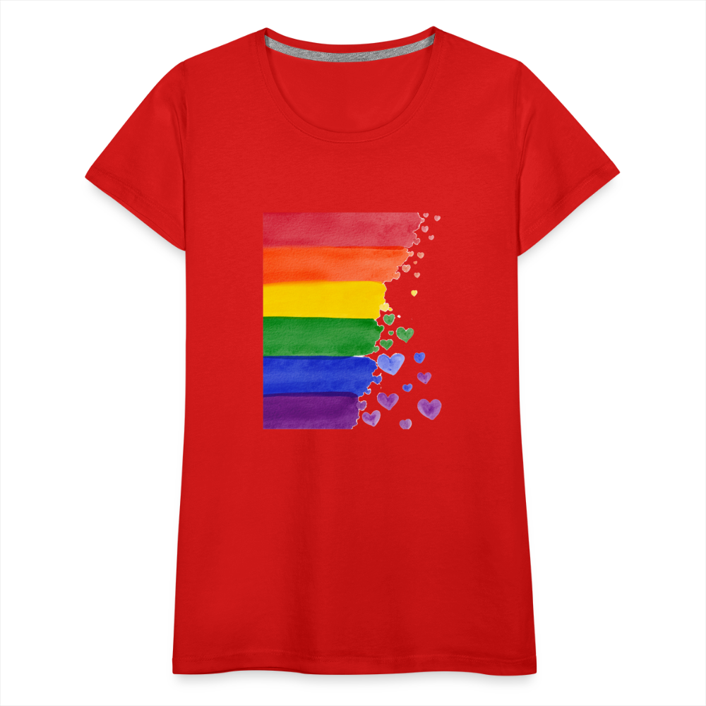 Frauen Premium T-Shirt - LGBT Streifen - Rot