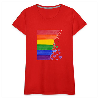 Frauen Premium T-Shirt - LGBT Streifen - Rot