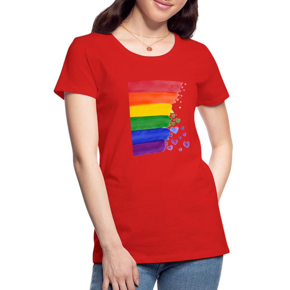 Frauen Premium T-Shirt - LGBT Streifen - Rot