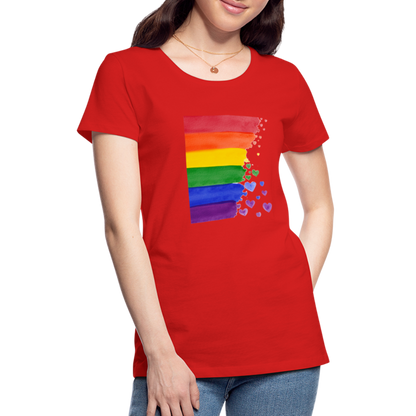 Frauen Premium T-Shirt - LGBT Streifen - Rot