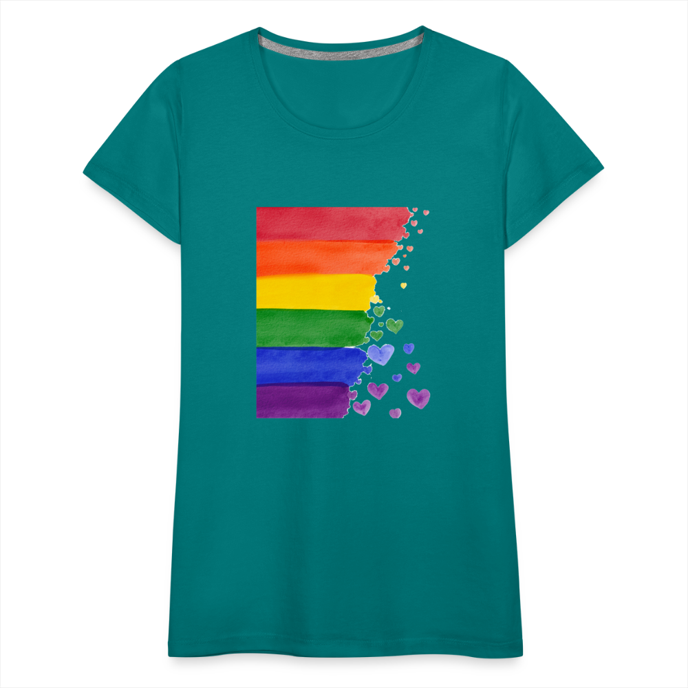 Frauen Premium T-Shirt - LGBT Streifen - Divablau