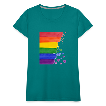 Frauen Premium T-Shirt - LGBT Streifen - Divablau