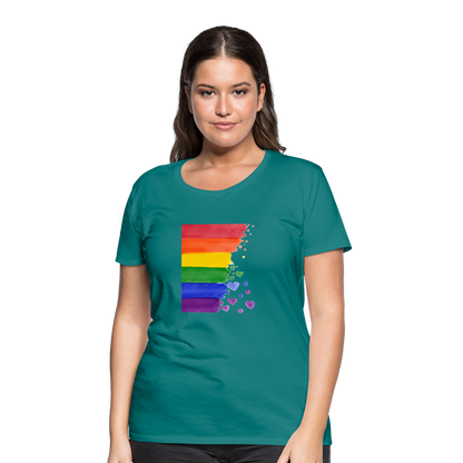 Frauen Premium T-Shirt - LGBT Streifen - Divablau