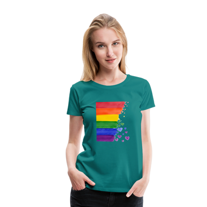 Frauen Premium T-Shirt - LGBT Streifen - Divablau