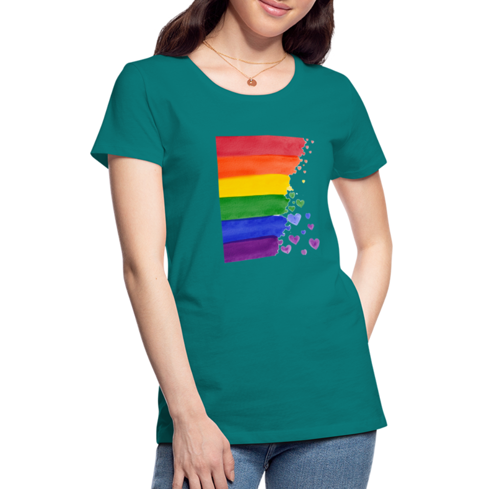 Frauen Premium T-Shirt - LGBT Streifen - Divablau