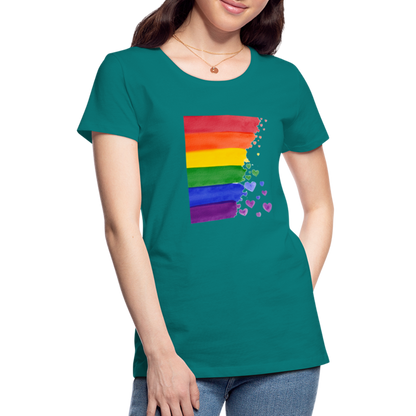 Frauen Premium T-Shirt - LGBT Streifen - Divablau