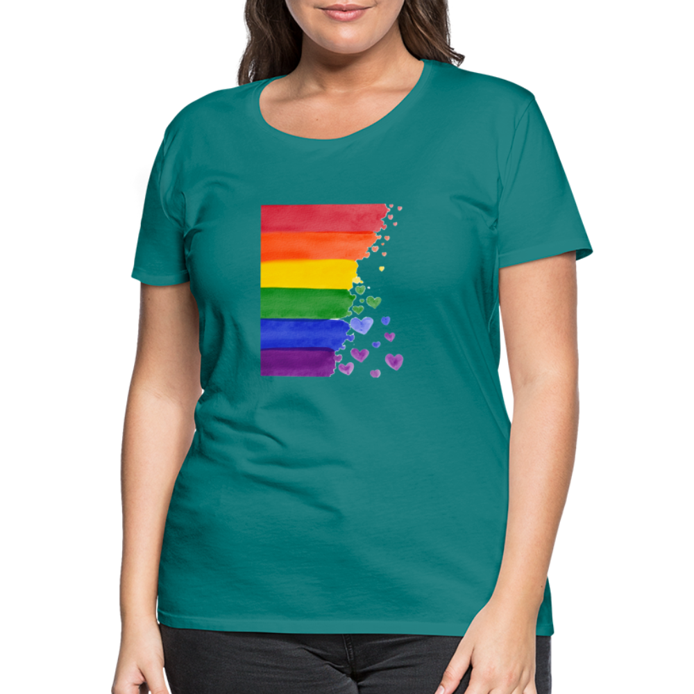 Frauen Premium T-Shirt - LGBT Streifen - Divablau