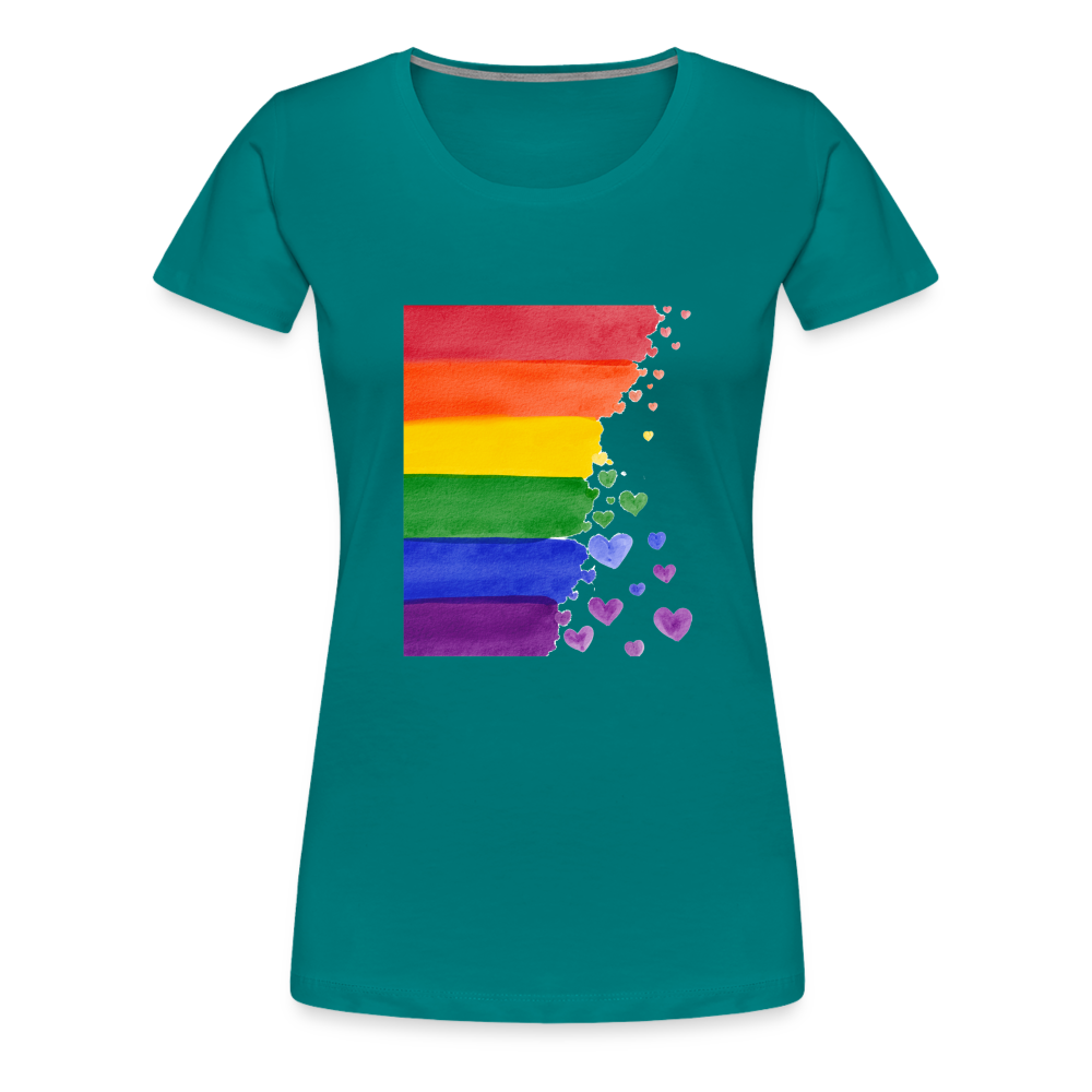 Frauen Premium T-Shirt - LGBT Streifen - Divablau