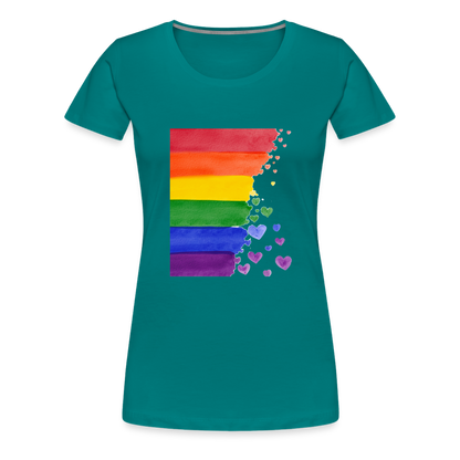 Frauen Premium T-Shirt - LGBT Streifen - Divablau