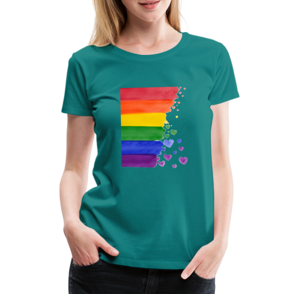 Frauen Premium T-Shirt - LGBT Streifen - Divablau