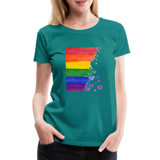 Frauen Premium T-Shirt - LGBT Streifen - Divablau