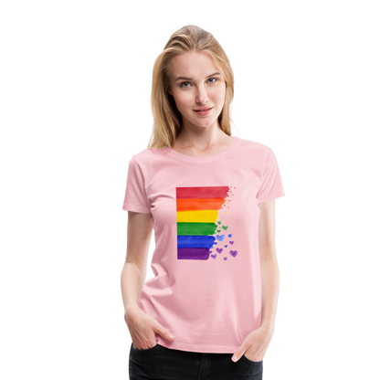 Frauen Premium T-Shirt - LGBT Streifen - Hellrosa