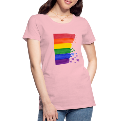 Frauen Premium T-Shirt - LGBT Streifen - Hellrosa