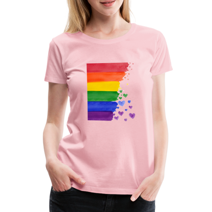 Frauen Premium T-Shirt - LGBT Streifen - Hellrosa