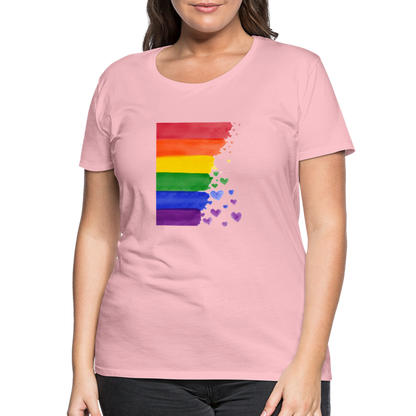 Frauen Premium T-Shirt - LGBT Streifen - Hellrosa