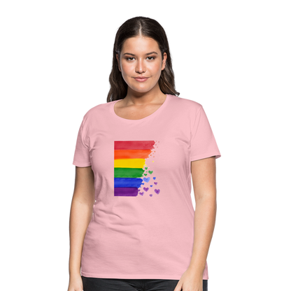 Frauen Premium T-Shirt - LGBT Streifen - Hellrosa