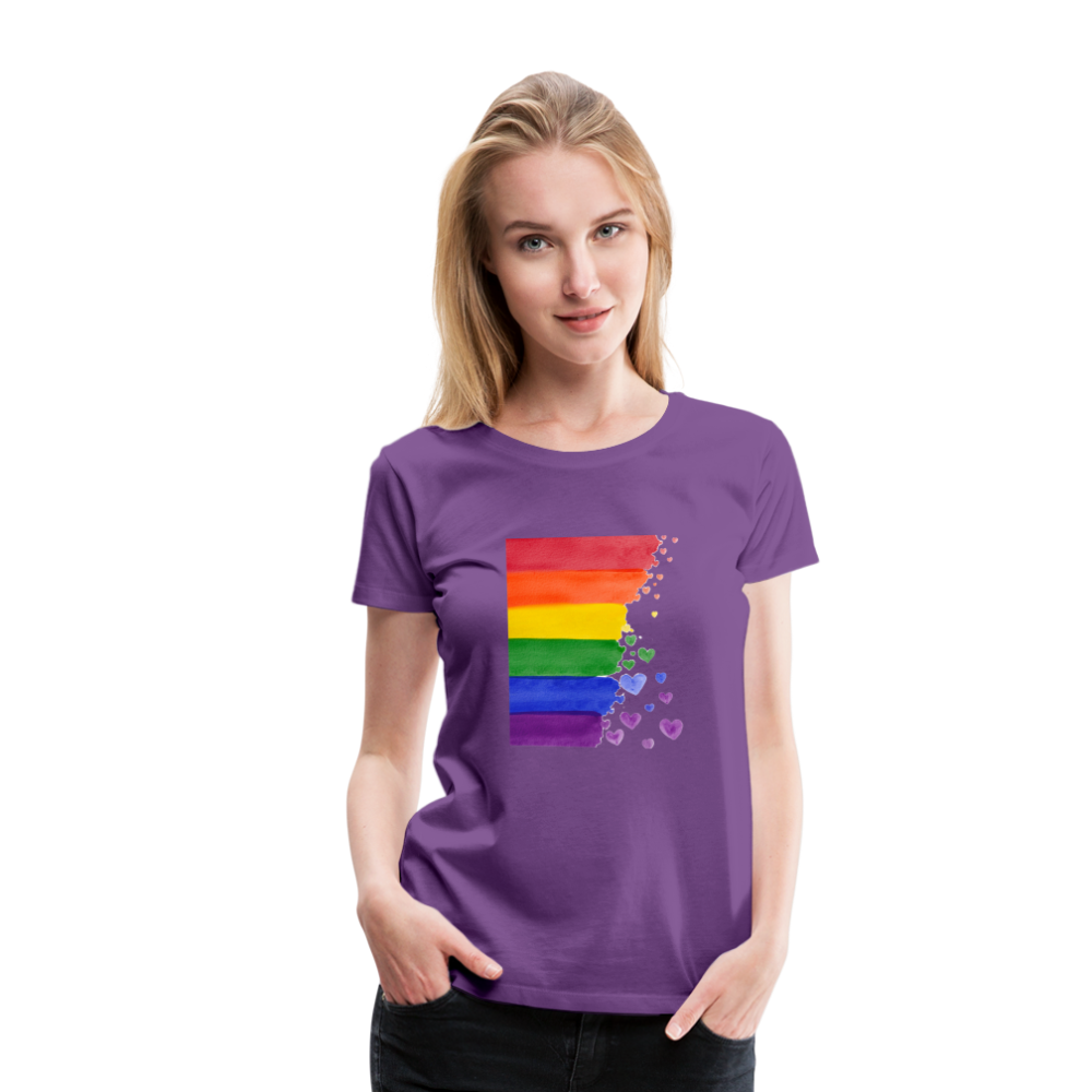 Frauen Premium T-Shirt - LGBT Streifen - Lila