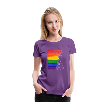 Frauen Premium T-Shirt - LGBT Streifen - Lila